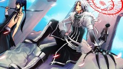 Anime white hair blue hair d gray-man