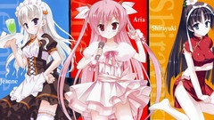 Anime white hair blush pink hair long hair pink eyes anime 