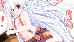 Anime white hair fujiwara no mokou touhou