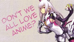 Anime white hair pink eyes anime girls mecha