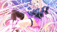 Anime white hair pink hair long hair blue eyes vocaloid ia