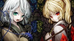 Anime white hair red eyes blondes anime girls green eyes gray 