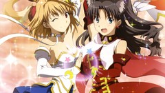 Anime white hair red eyes blondes long hair blue eyes brown 