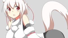 Anime white hair red eyes blush anime girls touhou animal ears 