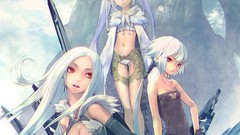 Anime white hair red eyes long hair anime girls long ears