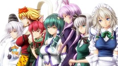 Anime white hair red eyes pink hair gray eyes anime girls blue 