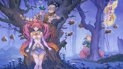 Anime white hair red eyes skirts pink hair anime girls green 