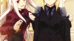 Anime white hair saber red eyes blondes anime girls fate stay 