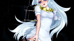 Anime white panties blue