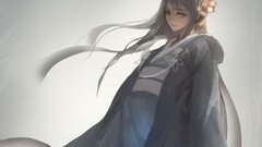 Anime Women original characters Japanese clothes hair ornament