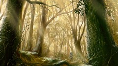 Anime Wood lonely forests artwork