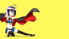 Anime yellow background skirts anime girls takanashi rikka 