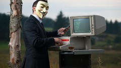 Anonymous Computers outdoors Guy