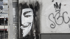 Anonymous graffiti Polish Poland