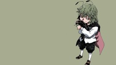 Antenna insects Shorts green background shirts anime girls 