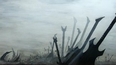 Apocalypse abstract metal paintings drawings guitars tattoos 