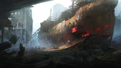 Apocalypse artwork shipwrecks vehicles