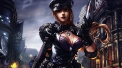 Apocalypse weapons zombies long hair uniforms bra artwork boobs 