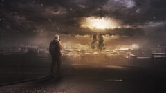 apocalyptic artwork digital art sky dark standing alone