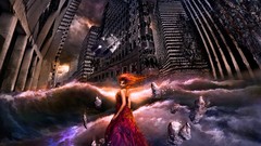 Apocalyptic buildings artwork fantasy art Vitaly S Alexius