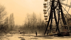 apocalyptic snow alone urbex Pripyat abandoned Chernobyl Beige
