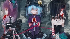 Apple blood Anime dress Trap cage skirts blue hair anime girls 