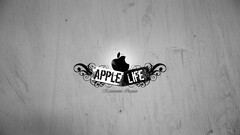 apple inc digital art logo monochrome Simple Background
