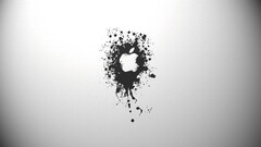 apple inc logo paint splatter Minimalism Simple Background