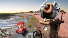 Apples abstract forks tractors digital art