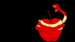 Apples black background