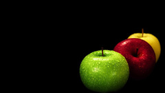 Apples black background fruits