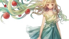 Apples blondes long hair anime girls bangs curly hair Simple 