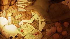 Apples Crayons drawings witches Oekaki Musume