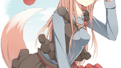 Apples dress red eyes anime girls spice and wolf animal ears 