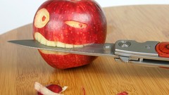 Apples food Knives faces fruits