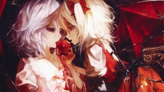 Apples food wings Vampires red eyes fruits bows blondes eating 