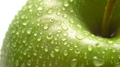 Apples fruits water drops