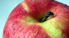 Apples fruits water drops