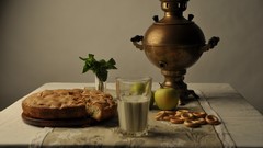 Apples milk pie pretzels