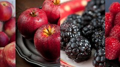 Apples peaches fruits raspberries blackberries