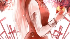 Apples red eyes anime girls hatsune miku vocaloid mahou shoujo 