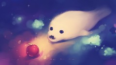 Apples Seals deviantart digital art baby animals