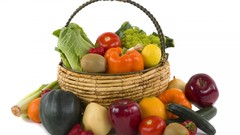 Apples white background vegetables strawberries fruits 