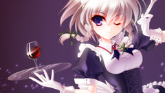 Aprons white hair purple