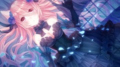 Aquarium Anime dress pink hair long hair pink eyes anime girls 