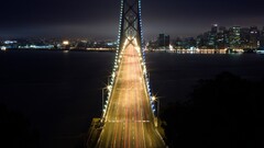 architecture Bridge light trails long exposure San Francisco USA