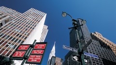 Architecture buildings chrysler building street signs