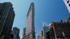 Architecture buildings cityscapes new york city flatiron blue 