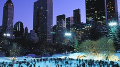 Architecture cityscapes ice skaters