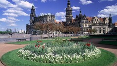 architecture Dresden germany cityscape clouds Flowers urban